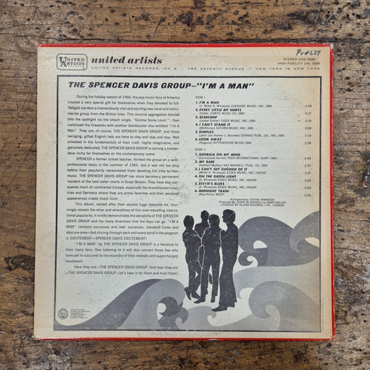 LP The Spencer Davis Group - I'm A Man UAL 3589 Made In Usa Musica Rock Vinile