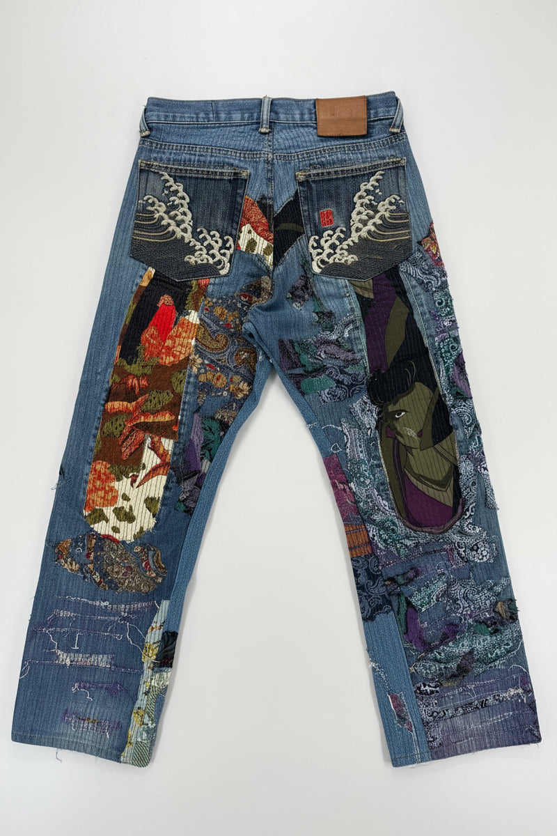 Jeans Evisu Rework Japan Embroidered Tg.32