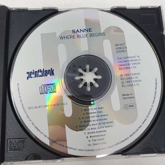 CD Sanne  – Where Blue Begins Virgin – 261 817