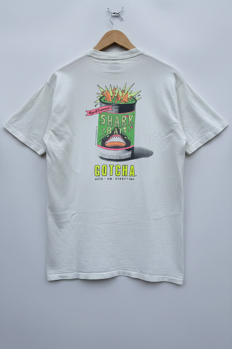 T-Shirt Vintage Gotcha Gets Em Everytime 1987 Shark Bait single stitch tee