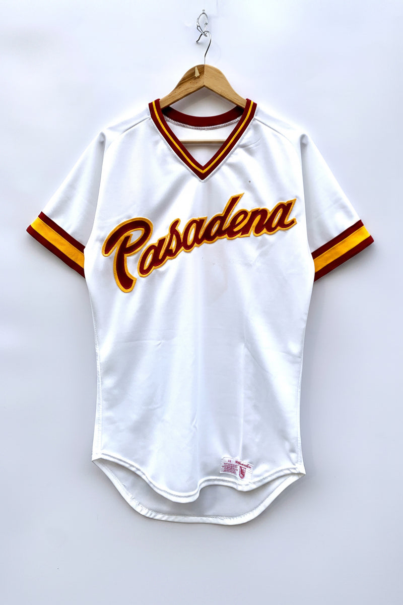 Maglia baseball Pasadena vintage anni 80 bianca con numero 6