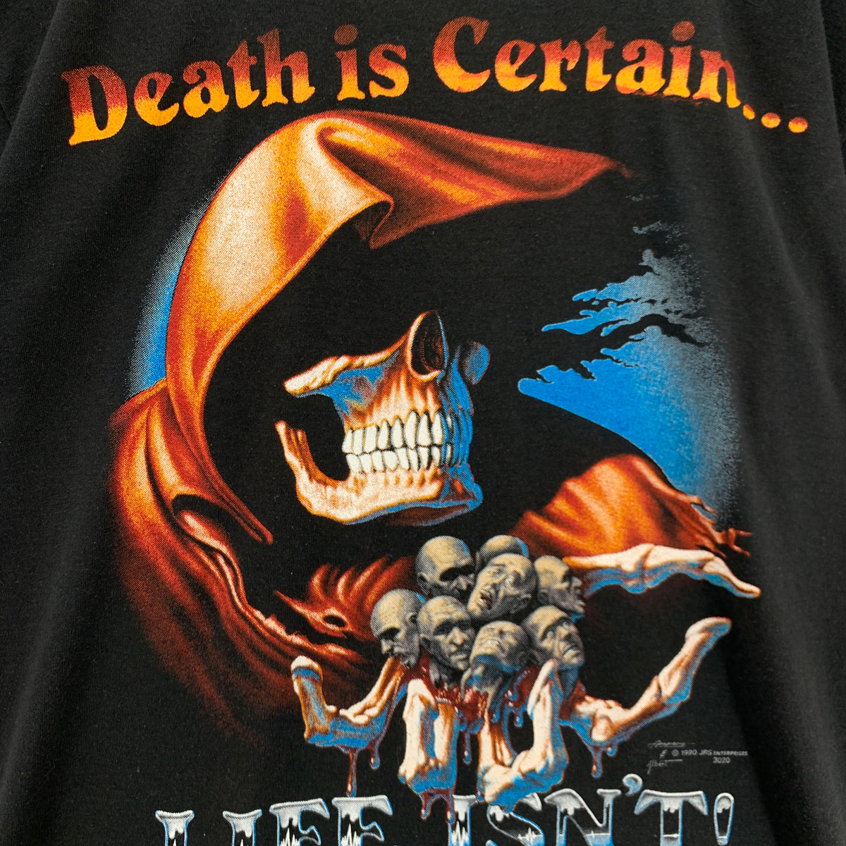 T-Shirt Vintage Band 1990 Death is Certain Grim Reaper USA