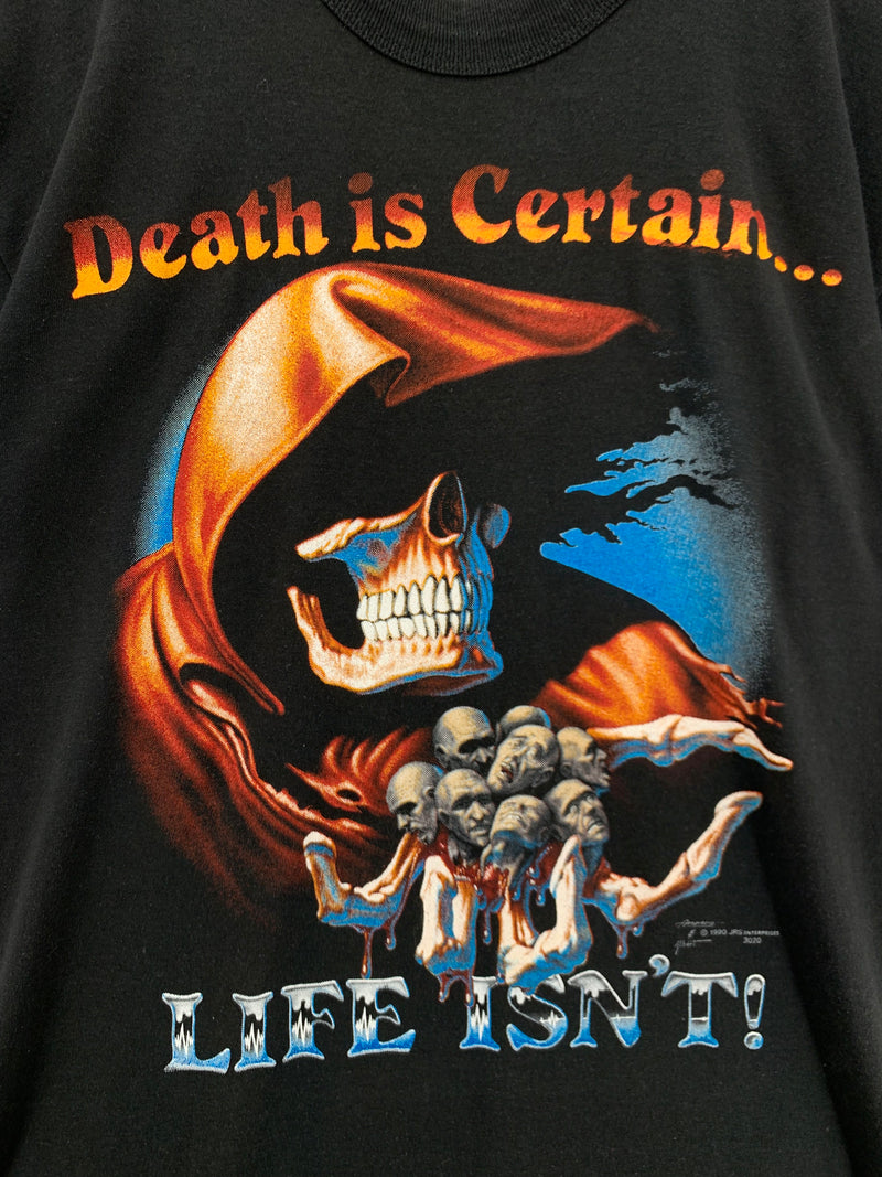 T-Shirt Vintage Band 1990 Death is Certain Grim Reaper USA